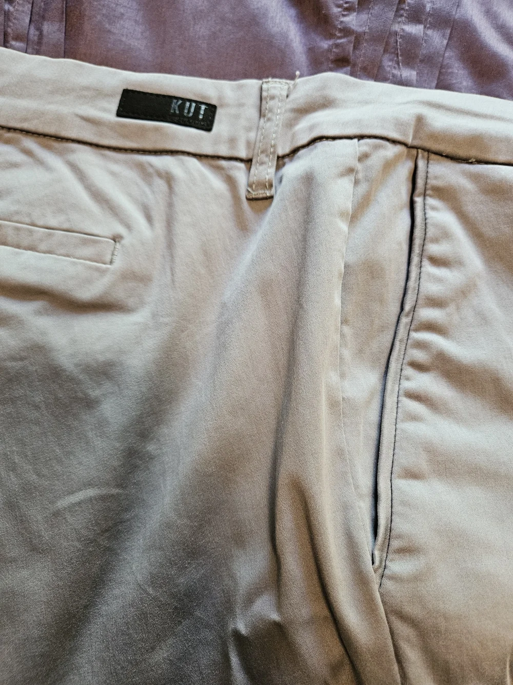 Kut from the Kloth Women's Chino Pants in Light Gray (24W) - Picture 2 of 2